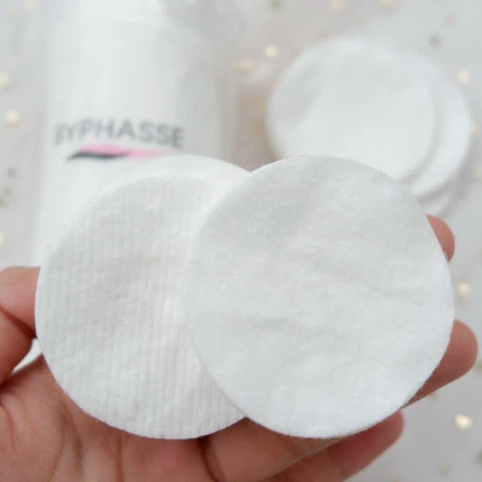 Bông Tẩy Trang Byphasse 100% Cotton Mềm Mịn - Giúp Làm Sạch Da Sâu, Thích Hợp Với Mọi Loại Da - Gói 120 Miếng Tiện Lợi