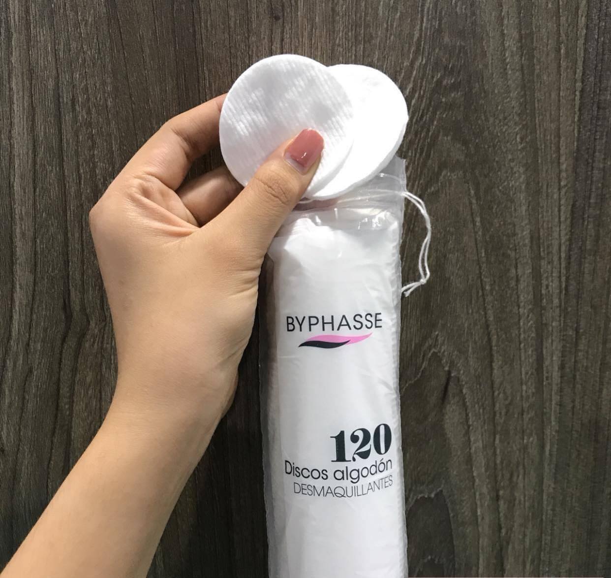 Bông Tẩy Trang Byphasse 100% Cotton Mềm Mịn - Giúp Làm Sạch Da Sâu, Thích Hợp Với Mọi Loại Da - Gói 120 Miếng Tiện Lợi