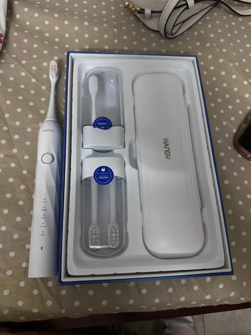 Bàn Chải Điện Hangy HY23 Pro - 5 Chế Độ, Chống Nước IPX7, Cáp Sạc Type C, Pin 2000mAh, Chăm Sóc Răng Miệng Hiện Đại