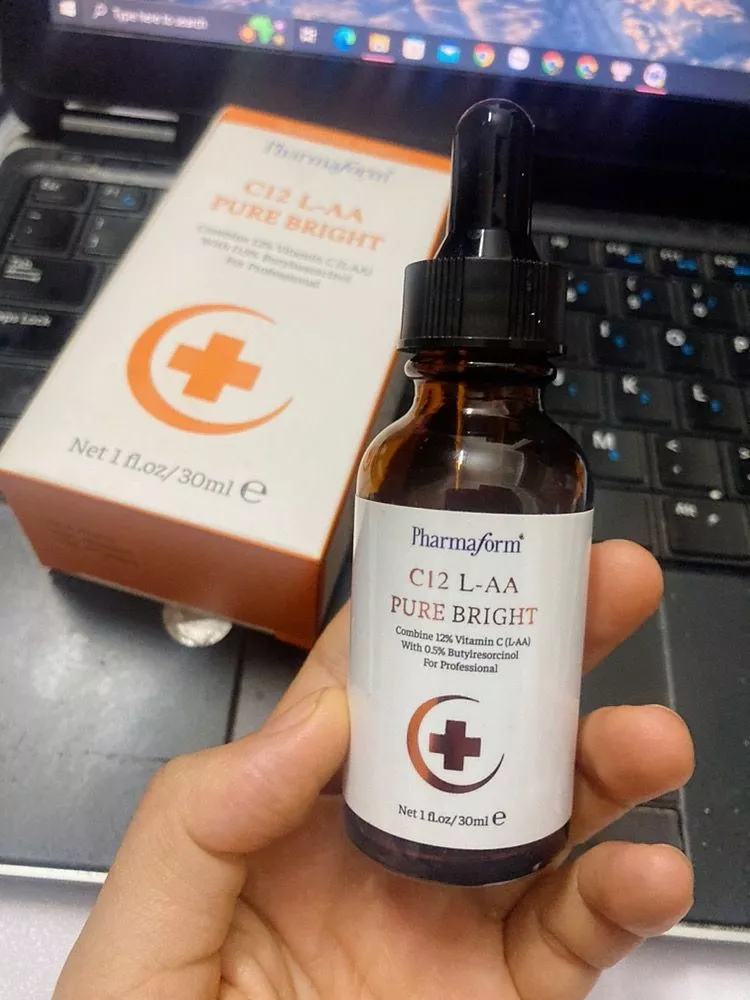 Serum Pharmaform C12 L-AA Pure Bright - Dưỡng sáng da, chống oxi hóa và ngăn lão hóa hiệu quả cho làn da mịn màng, khỏe mạnh