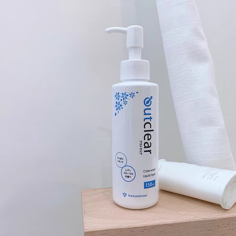 Dung dịch vệ sinh phụ nữ dưỡng trắng Outclear Hanamisui - Sạch sẽ, cân bằng pH và dưỡng ẩm da - Lọ 150ml chăm sóc phái đẹp