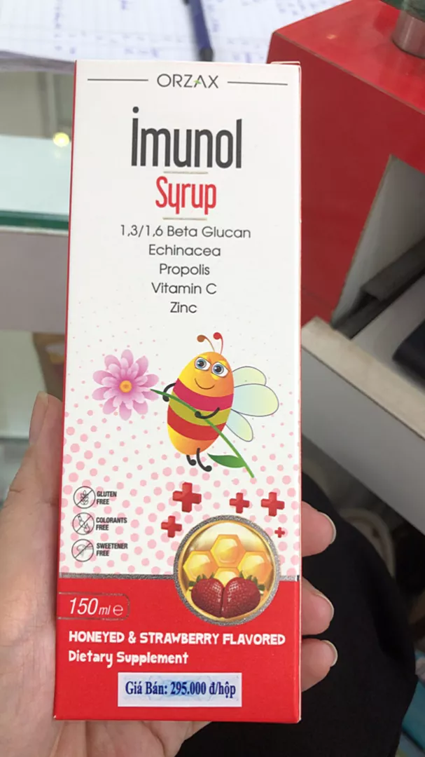Siro Tăng Cường Miễn Dịch Cho Trẻ Imunol Syrup Orzax - Hỗ Trợ Betaglucan, Vitamin C, Kẽm, Dễ Uống Cho Bé từ 1 Tuổi