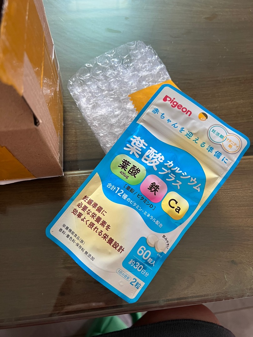 Viên uống bổ sung Acid Folic và Canxi Pigeon - Hỗ trợ mẹ bầu và thai nhi, dễ uống, không mùi, không vị - 60 viên