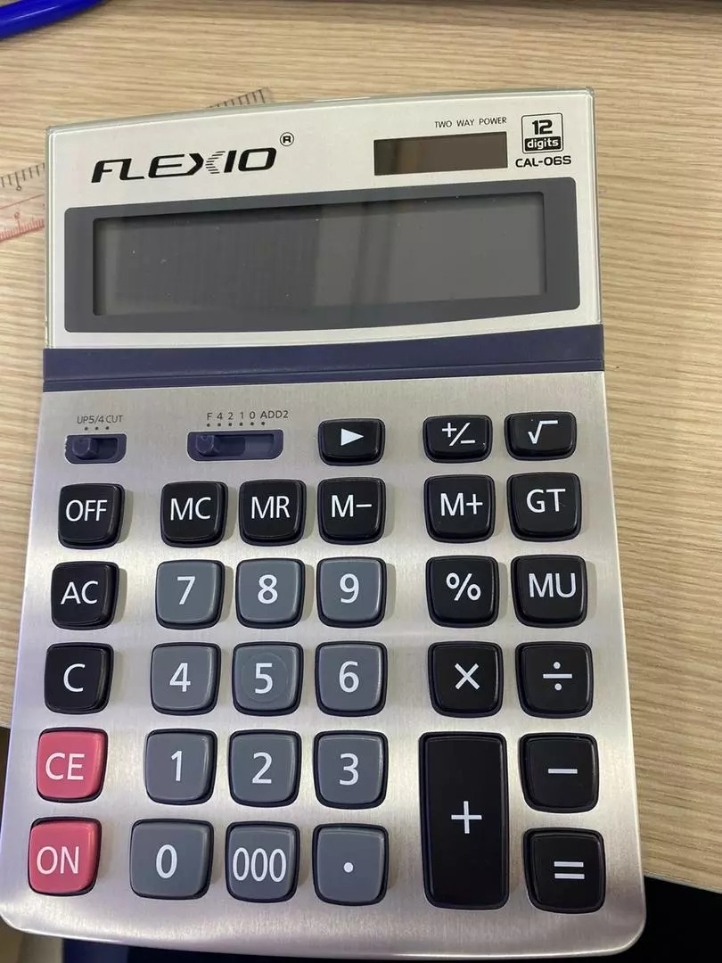 Máy Tính Cầm Tay Flexoffice FLEXIO CAL-03S - Màn Hình LCD 12 Chữ Số, Chất Liệu Acrylic, Nguồn Năng Lượng Sạch