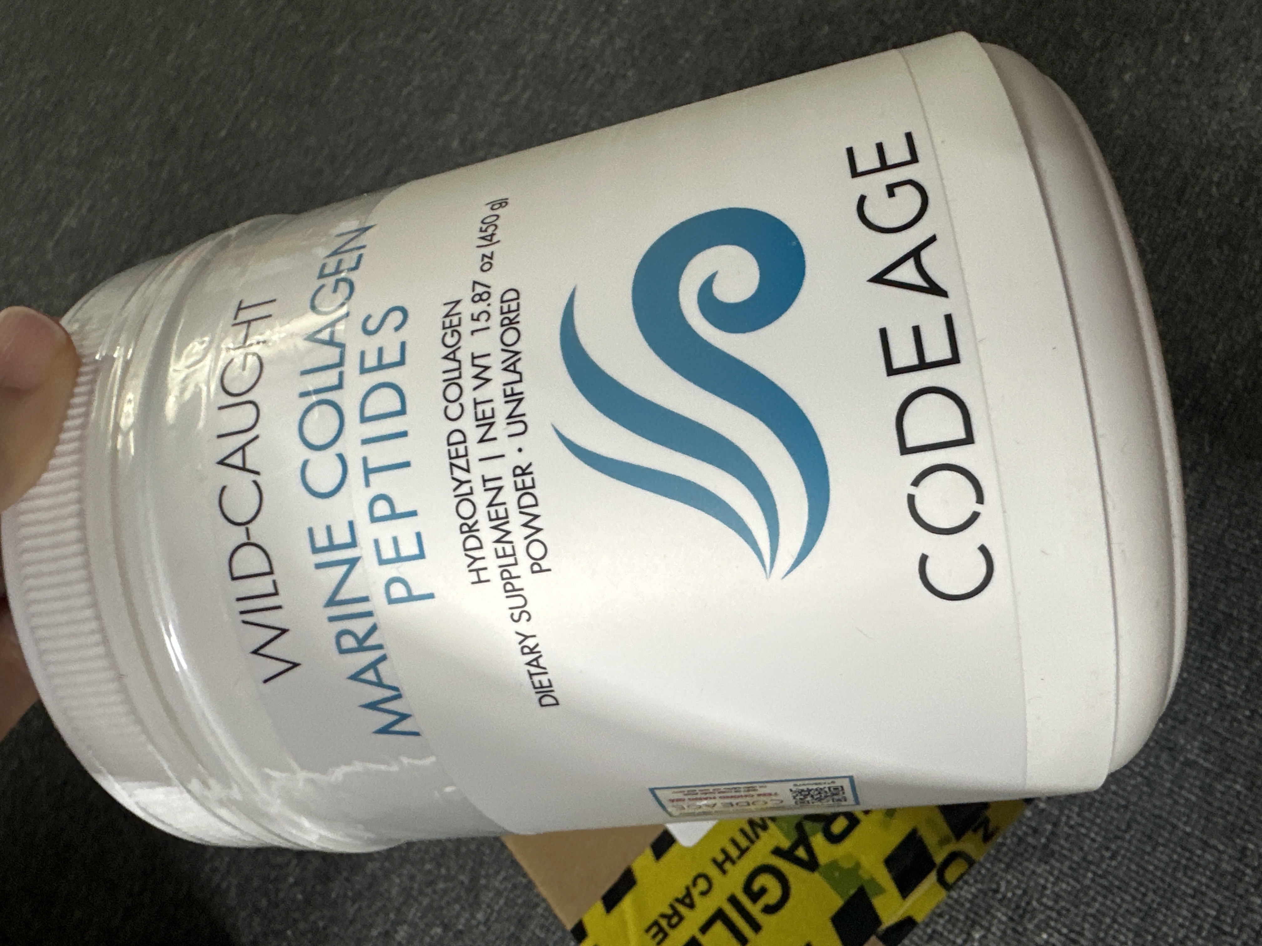 Bột Uống Collagen Codeage Wild-Caught - Peptides Biển 450g, Collagen Tuýp I & III Hỗ Trợ Da Căng Mịn, Giảm Nếp Nhăn