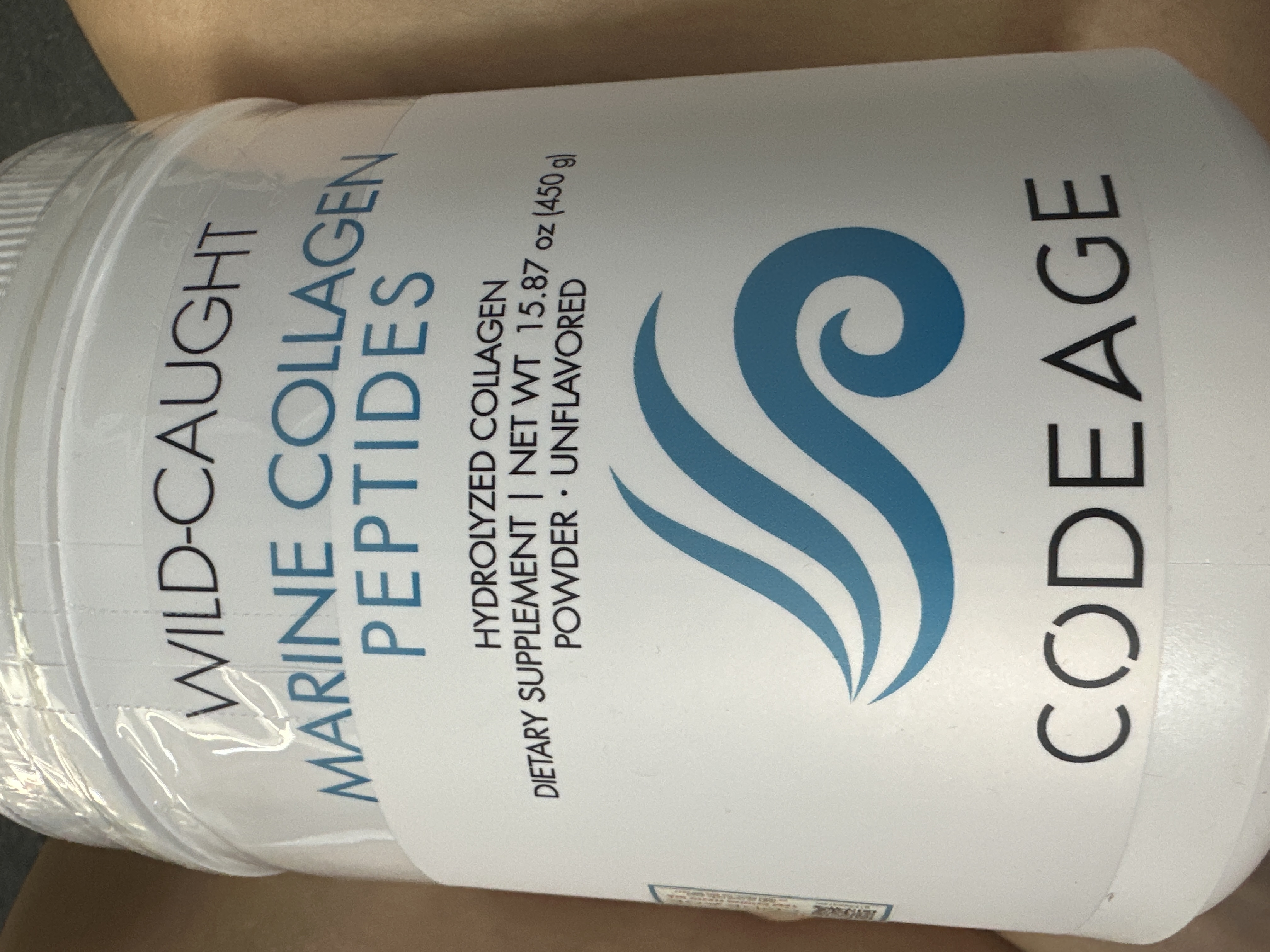 Bột Uống Collagen Codeage Wild-Caught - Peptides Biển 450g, Collagen Tuýp I & III Hỗ Trợ Da Căng Mịn, Giảm Nếp Nhăn