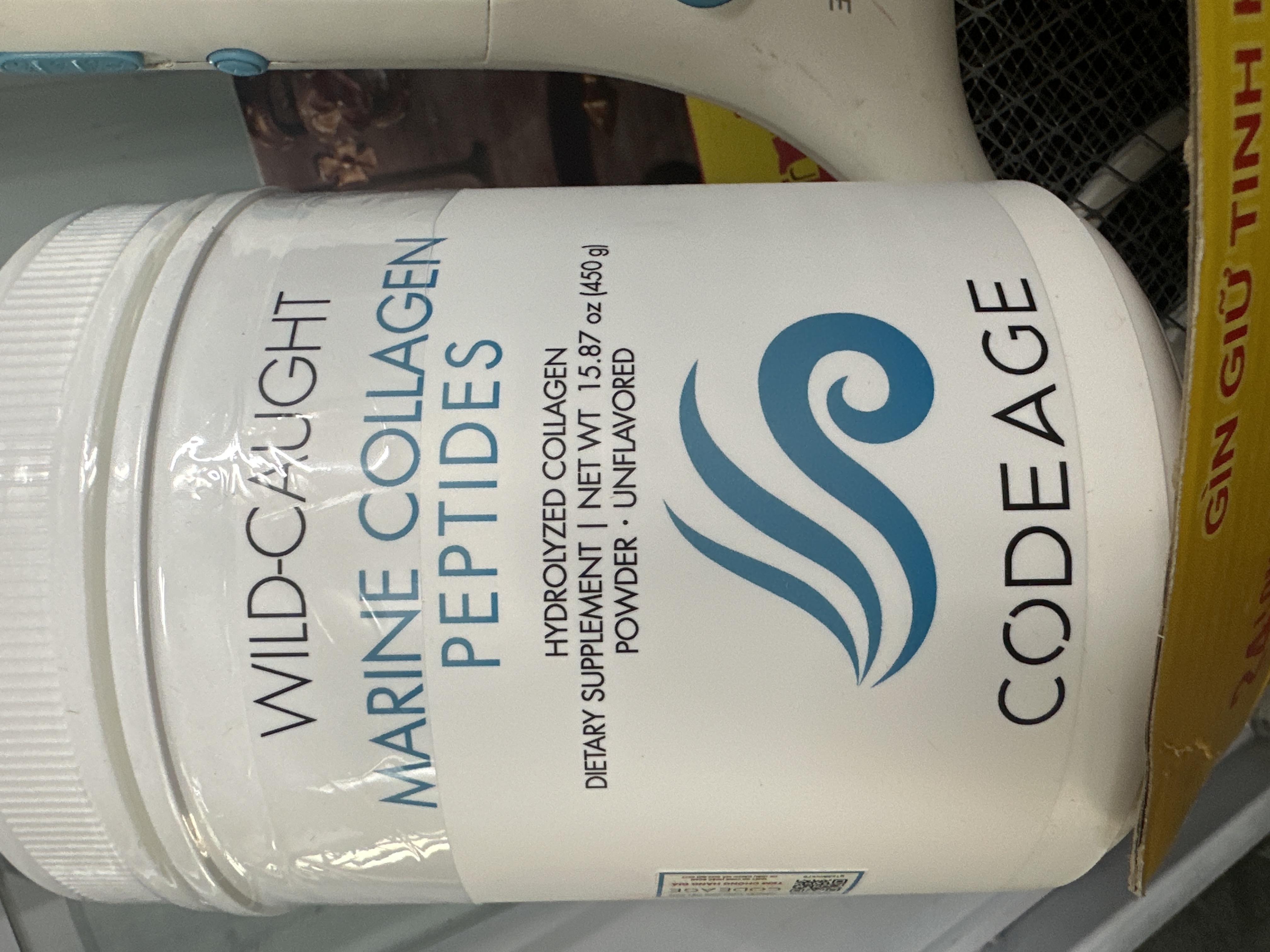 Bột Uống Collagen Codeage Wild-Caught - Peptides Biển 450g, Collagen Tuýp I & III Hỗ Trợ Da Căng Mịn, Giảm Nếp Nhăn
