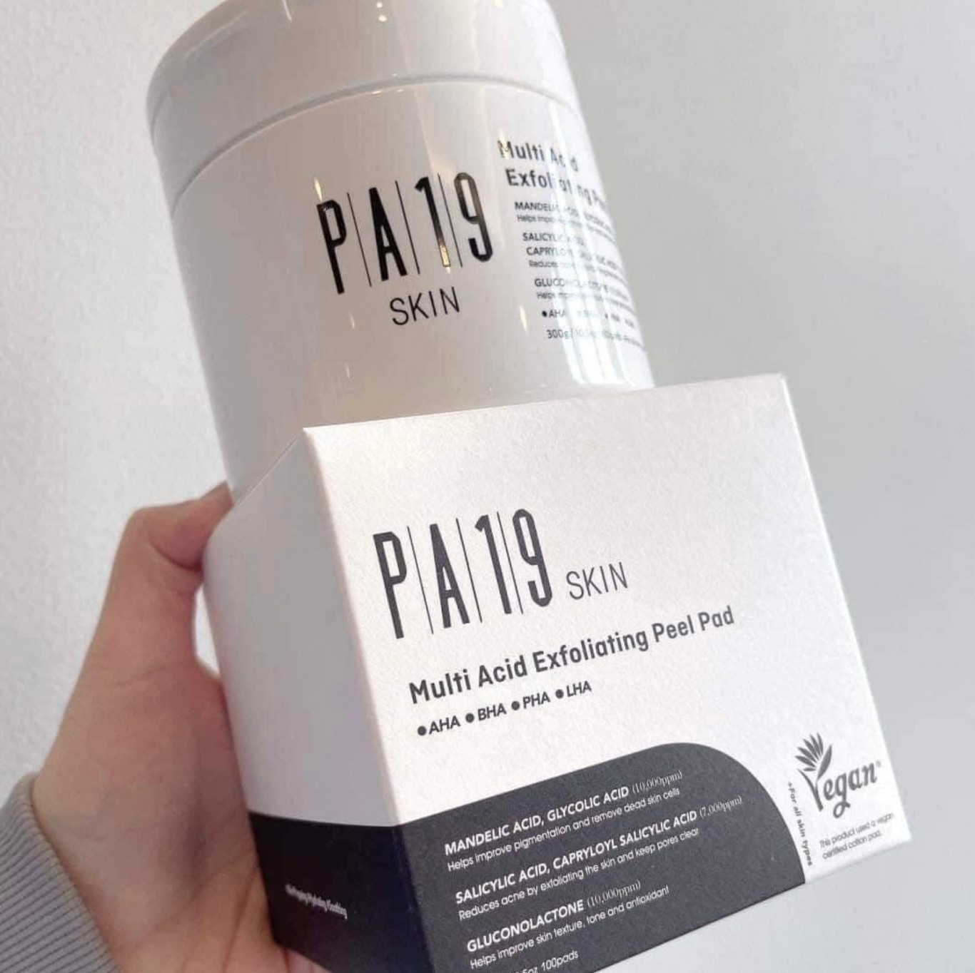Toner Tẩy Tế Bào Chết PA19 Skin Multi Acid Exfoliating Peel Pad - 100 Miếng, Dưỡng Da Chống Oxy Hóa, Phù Hợp Với Mọi Loại Da