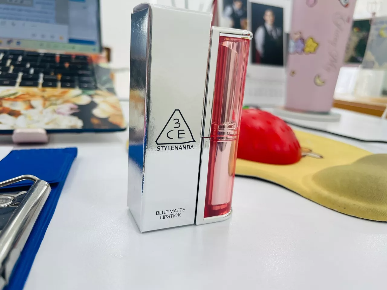 Son thỏi 3CE Blur Matte Lipstick Mịn Lì Màu Misty Day - Hồng Tím Sang Trọng, Dưỡng Ẩm, Lên Màu Chuẩn, Phù Hợp Mọi Làn Da Nữ