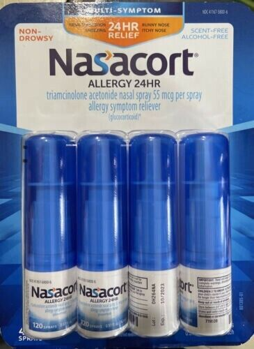 Xịt Mũi Nasacort Allergy 24HR - Hỗ Trợ Giảm Dị Ứng, Viêm Xoang, 480 Lần Xịt, Không Mùi, Dễ Dùng Cho Người Lớn và Trẻ Từ 2 Tuổi Trở Lên