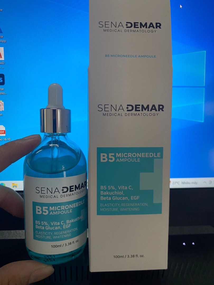 Serum Sena Demar B5 Microneedle Ampoule - Siêu phẩm phục hồi và tái tạo da 100ml từ Hàn Quốc, cấp ẩm, cải thiện nếp nhăn, làm sáng da