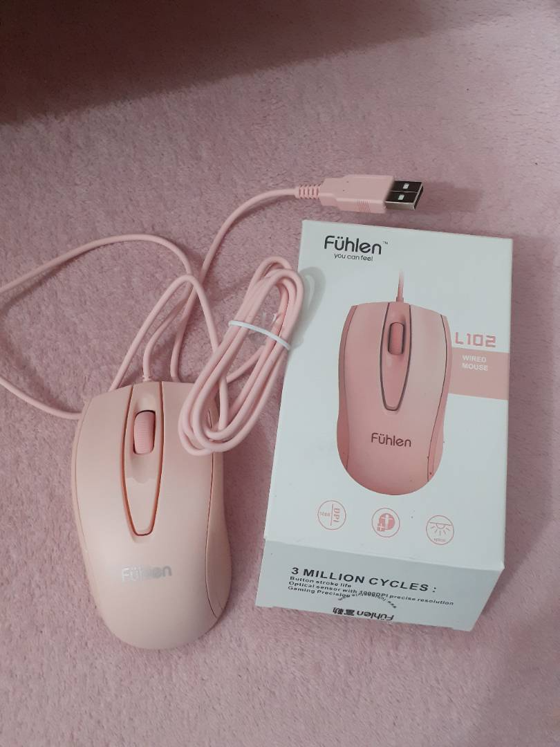 Chuột máy tính có dây Fuhlen L102 - Thiết kế Ergonomic, độ phân giải 1000 DPI, phù hợp cho game thủ và công việc văn phòng
