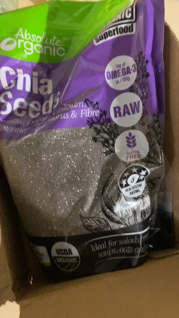 Hạt Chia Úc Absolute Organic 1Kg - Giảm Cân, Hỗ Trợ Tiểu Đường, Tăng Cường Sức Khỏe, Nguồn Omega 3 Tự Nhiên