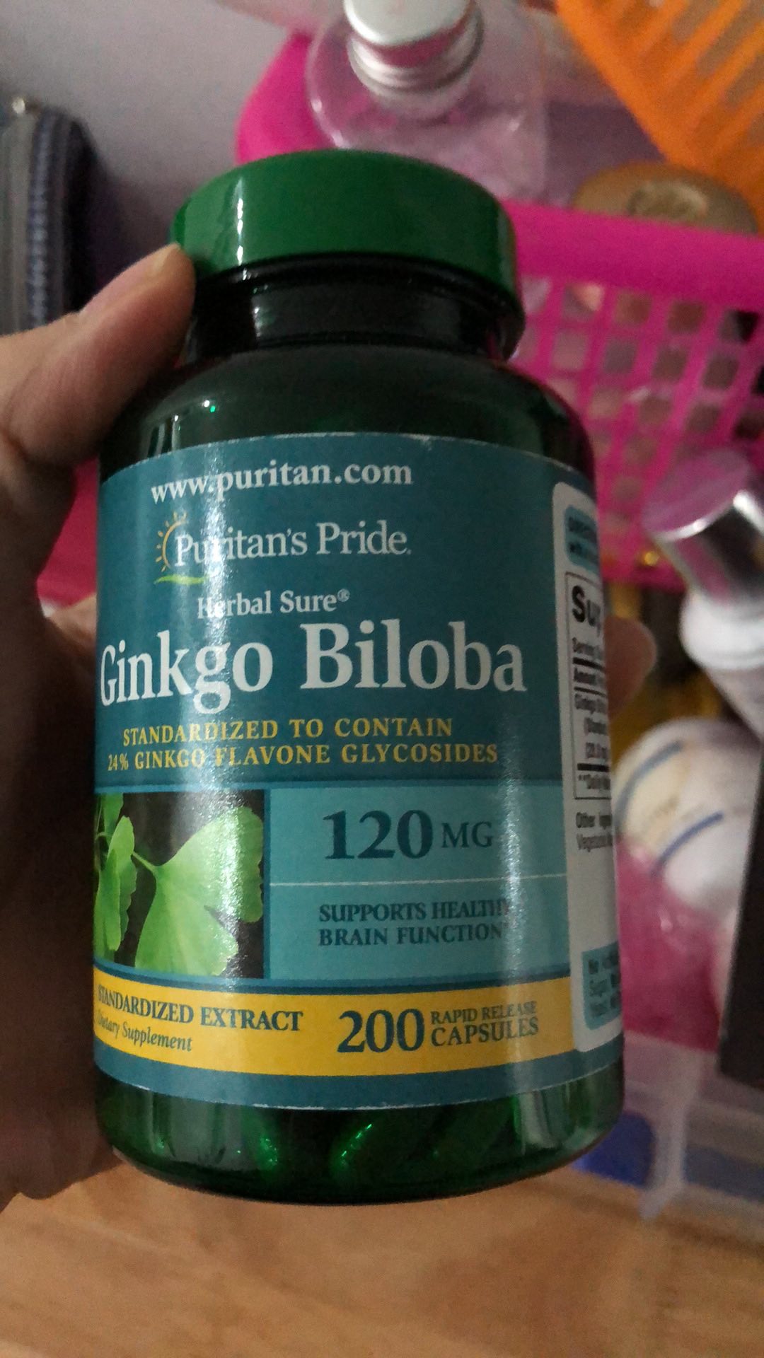Viên uống Ginkgo Biloba Puritan's Pride 120mg - Tăng cường trí nhớ và tuần hoàn não, Hỗ trợ sức khỏe tinh thần - 100 viên của Mỹ
