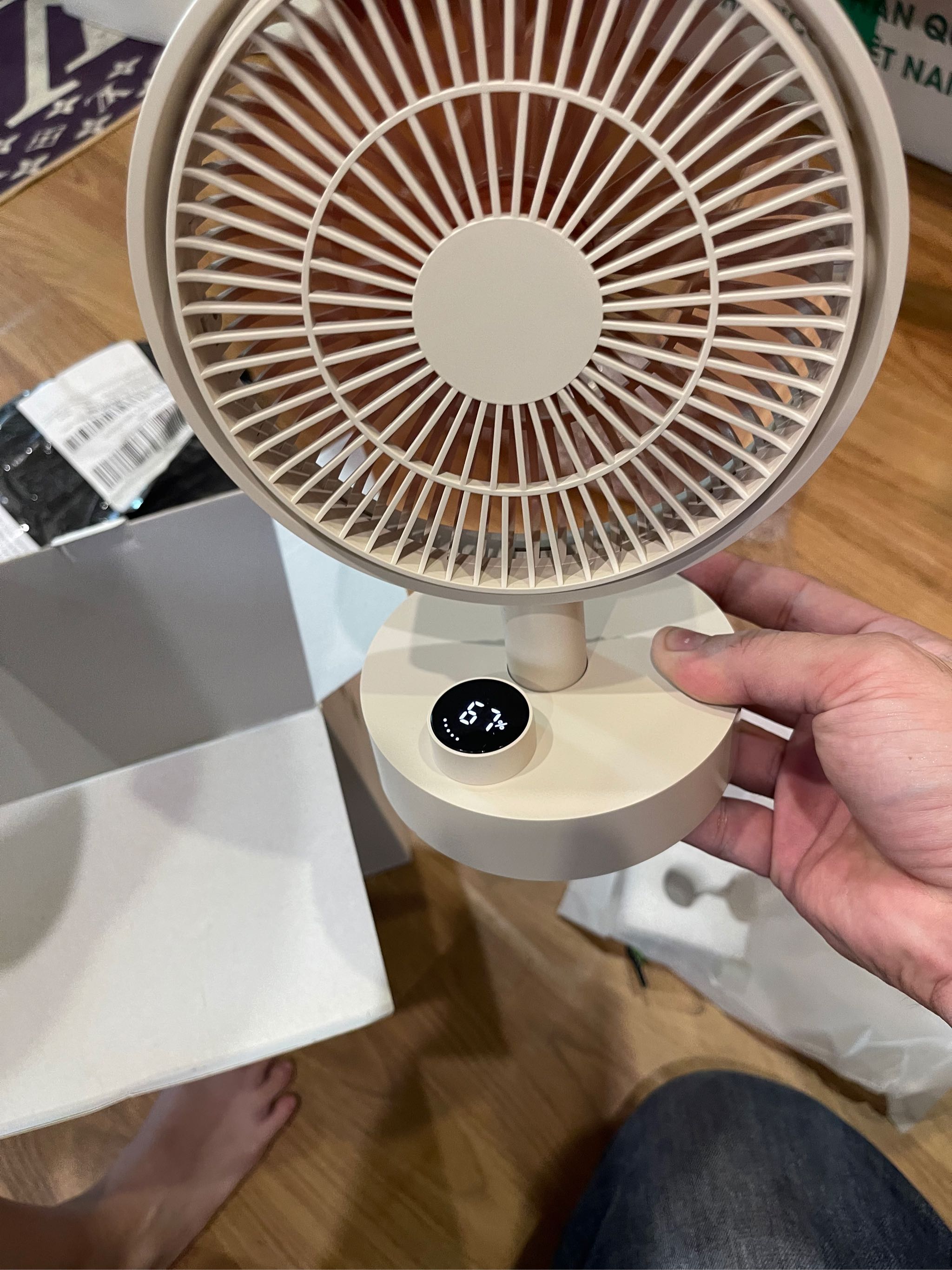Quạt Tích Điện Để Bàn Xiaomi Sothing Quay Tự Động, Thiết Kế Nhỏ Gọn, Đèn LED Hiện Đại - Quạt Làm Mát Thông Minh Cho Công Việc và Học Tập