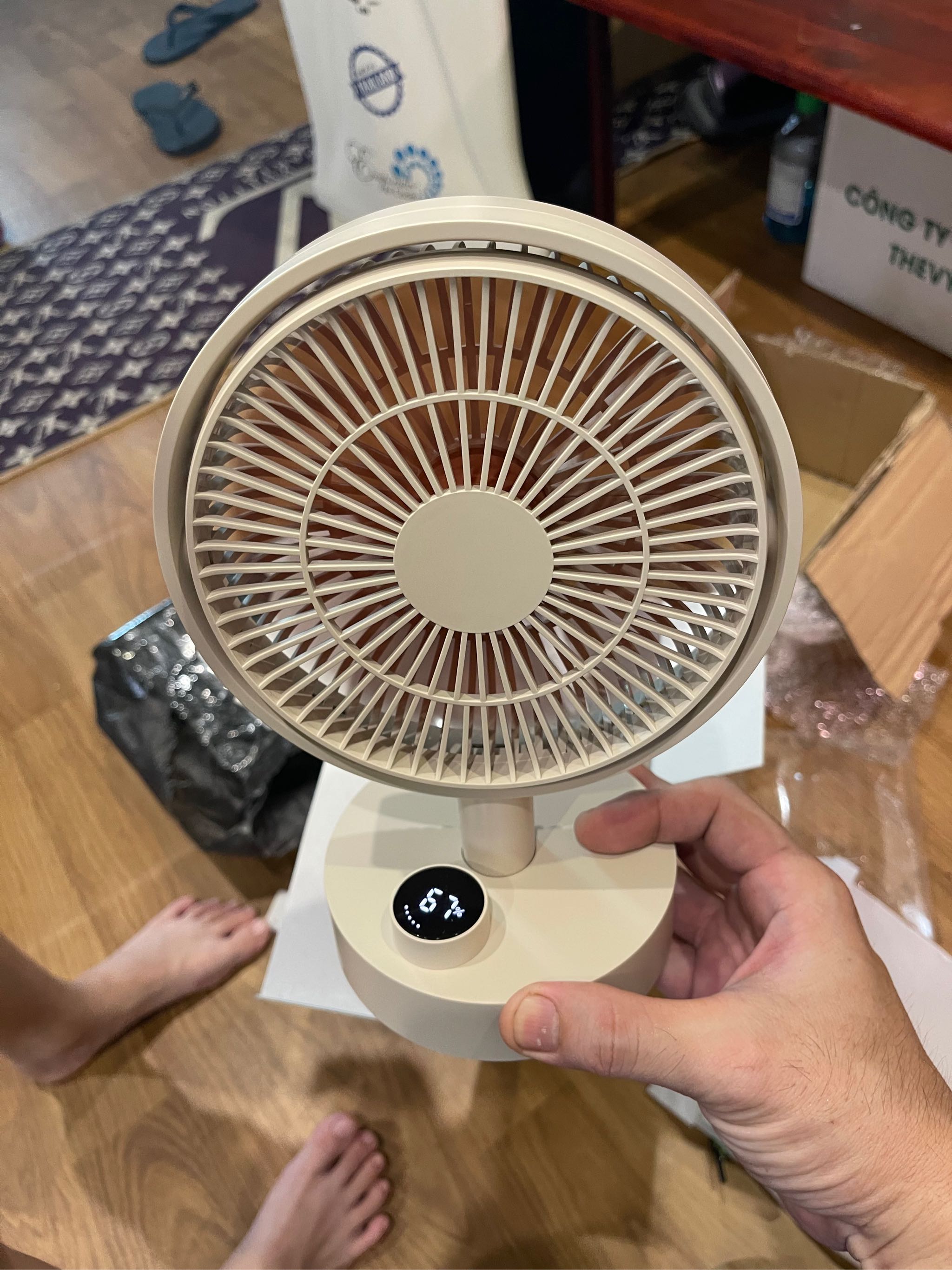 Quạt Tích Điện Để Bàn Xiaomi Sothing Quay Tự Động, Thiết Kế Nhỏ Gọn, Đèn LED Hiện Đại - Quạt Làm Mát Thông Minh Cho Công Việc và Học Tập