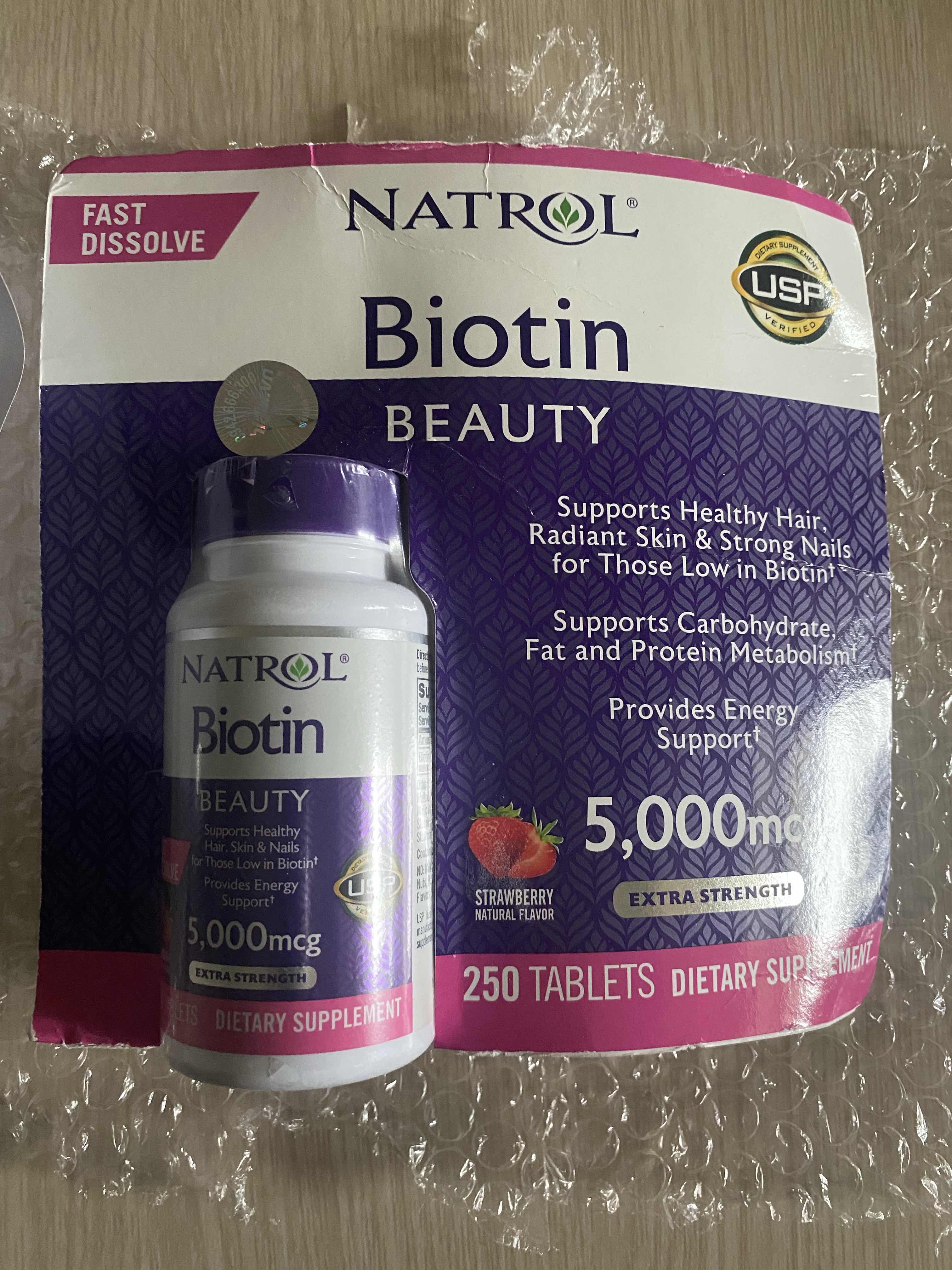 Viên ngậm Biotin 5000 mcg hỗ trợ mọc tóc nhanh chóng - Thực phẩm chức năng 250 viên giúp tóc dày, móng khỏe và làn da mịn màng