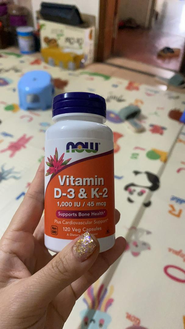 Viên bổ sung Vitamin D3 và K2 1000IU/45mcg Now Foods của Mỹ - Hỗ trợ sức khỏe xương khớp, bổ sung canxi, dễ uống, 120 viên