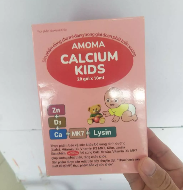 Viên Sủi Canxi Amoma Kids - Hỗ Trợ Tăng Chiều Cao và Phát Triển Xương Khớp, Hộp 20 Gói Uống 10ml Dễ Dàng Cho Trẻ Em