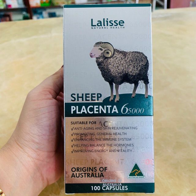 Viên Uống Nhau Thai Cừu Lalisse Sheep Placenta 65000mg - Hỗ Trợ Làm Đẹp Da, Tăng Cường Miễn Dịch Và Cân Bằng Nội Tiết Tố - Hộp 100 Viên