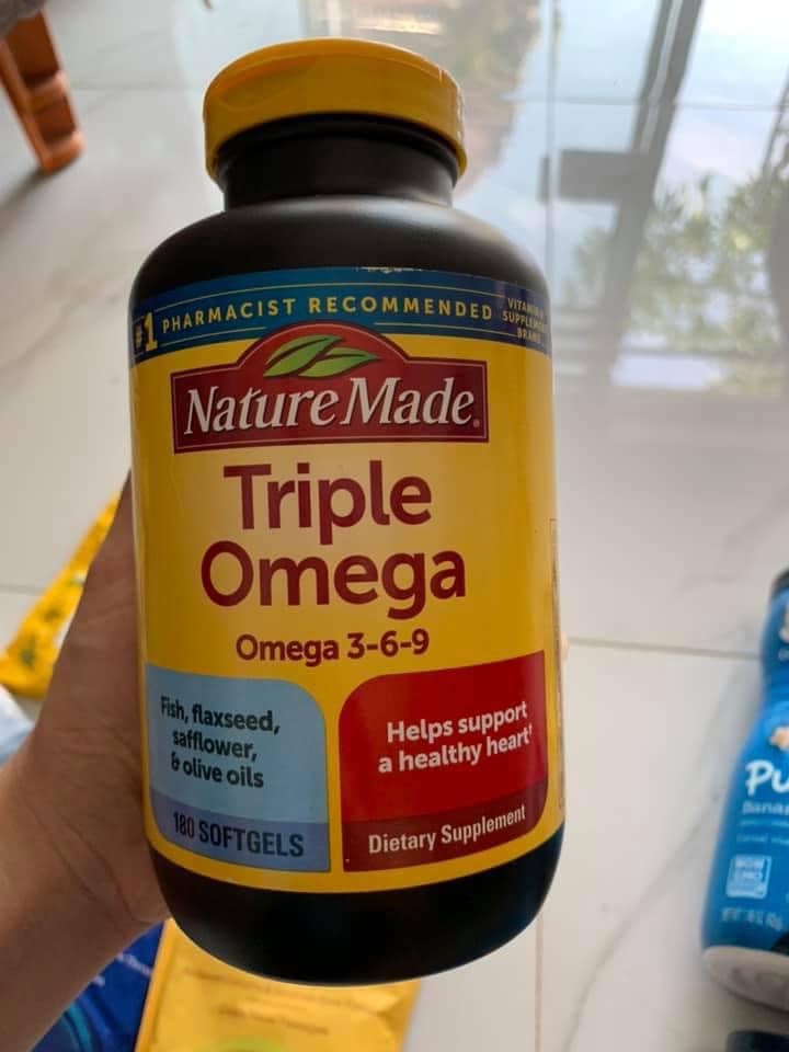 Viên uống Omega 3 6 9 Nature Made - Hỗ trợ tim mạch và não bộ, bổ sung dưỡng chất, 180 viên, Hàng Mỹ chính hãng