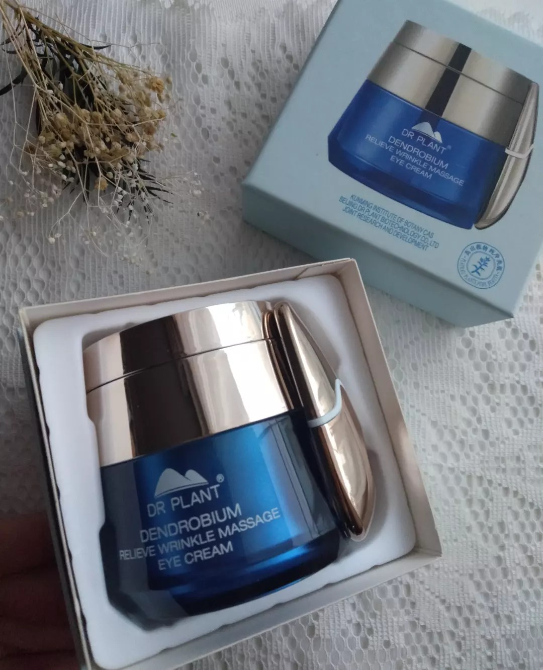 Kem Dưỡng Mắt Dr.Plant Dendrobium 20g Kèm Máy Massage Mini - Giảm Nếp Nhăn, Cấp Ẩm, Cải Thiện Thâm Quầng Mắt