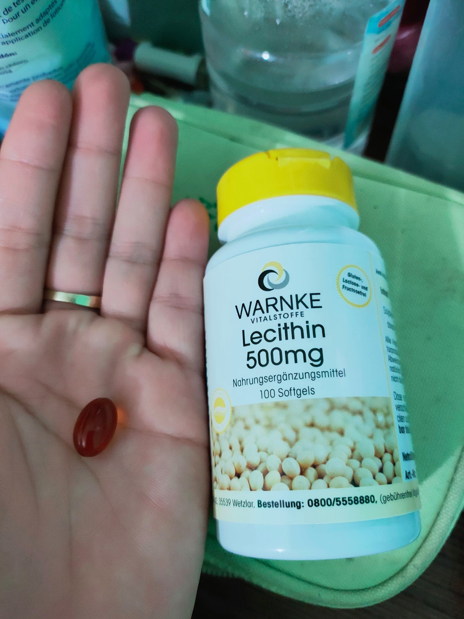 Viên uống mầm đậu nành Warnke Vitalstoffe Lecithin 500mg - Hỗ trợ cân bằng nội tiết và làm đẹp da, tóc, móng cho phụ nữ