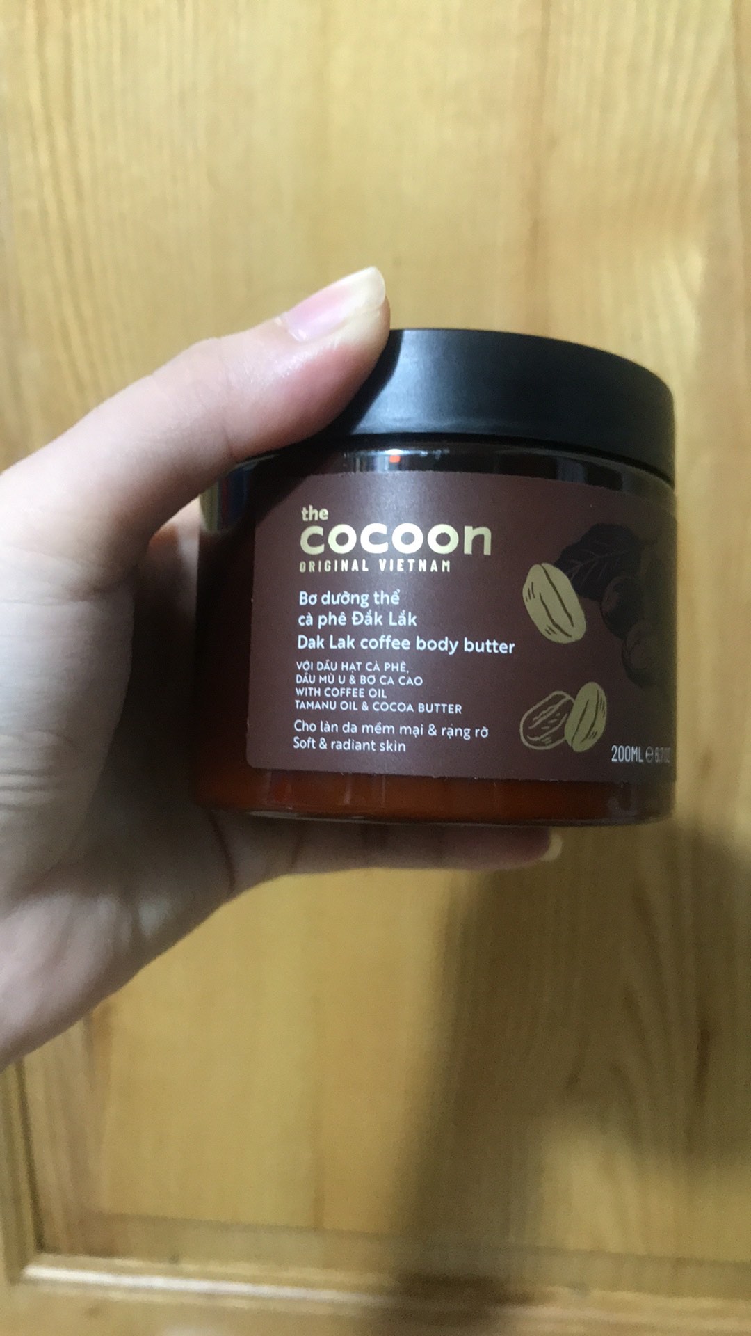Bơ Dưỡng Thể Cocoon Chiết Xuất Cà Phê Đắk Lắk 200ml - Dưỡng Ẩm, Giúp Da Mềm Mịn, Phục Hồi Đàn Hồi Da Khô, Sần Sùi