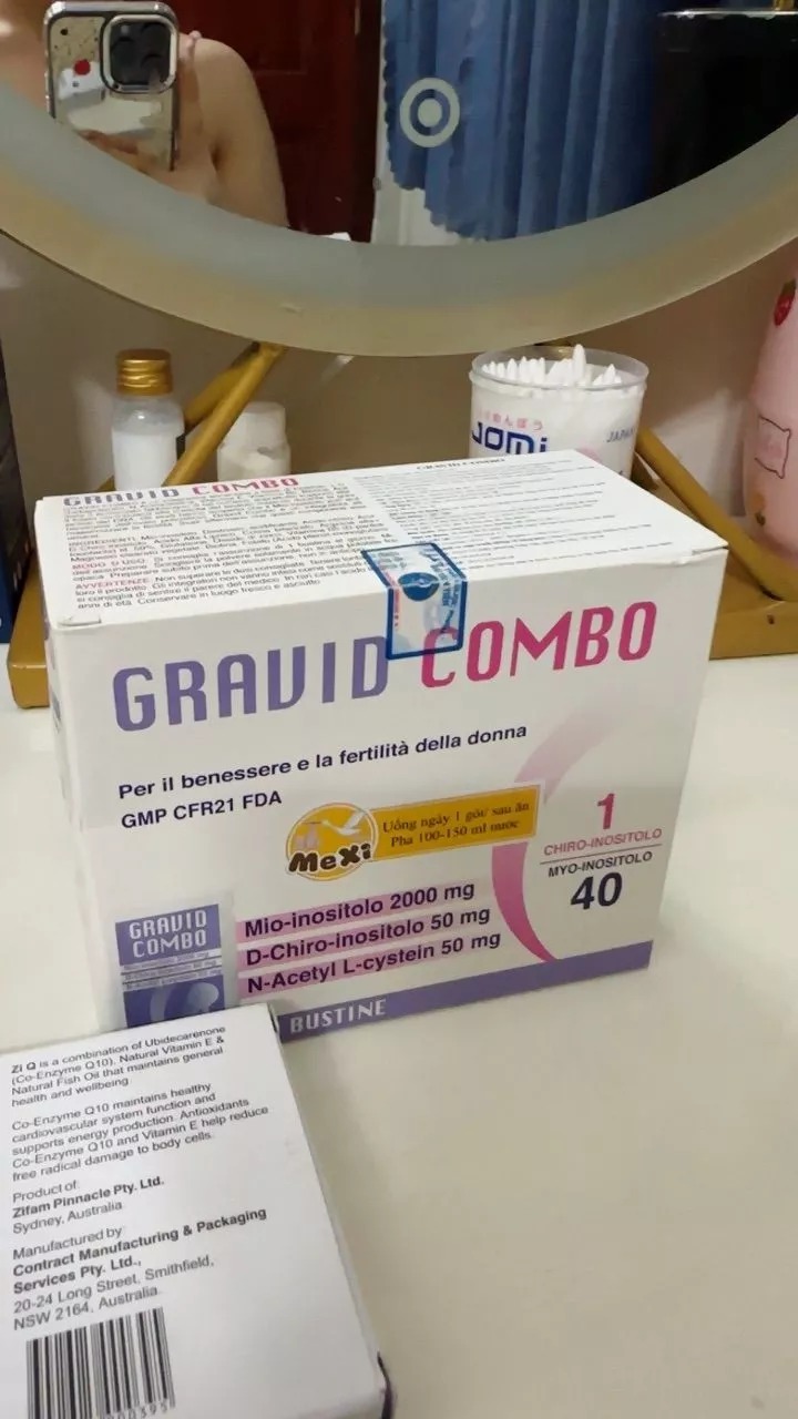 Gravid Combo hỗ trợ tăng khả năng thụ thai Ý hộp 30 gói