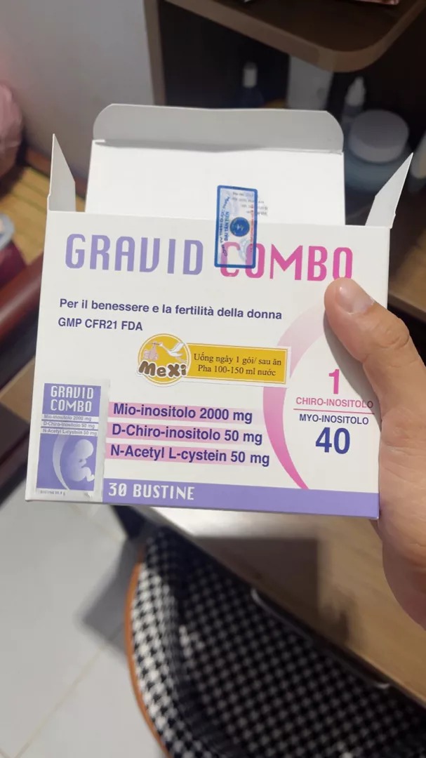 Gravid Combo hỗ trợ tăng khả năng thụ thai Ý hộp 30 gói