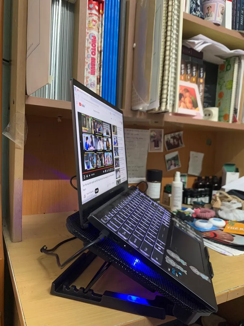Đế Tản Nhiệt Laptop Sidotech Q100 - Hỗ Trợ 12-17 inch với Quạt Chống Ồn và 2 Cổng USB, Thiết Kế Kim Loại Chắc Chắn