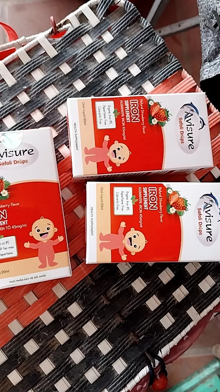 Siro Bổ Sung Sắt Hữu Cơ Avisure Safoli Drop - Giúp Tăng Cường Sức Khỏe và Hỗ Trợ Tạo Máu Cho Trẻ Em 20ml