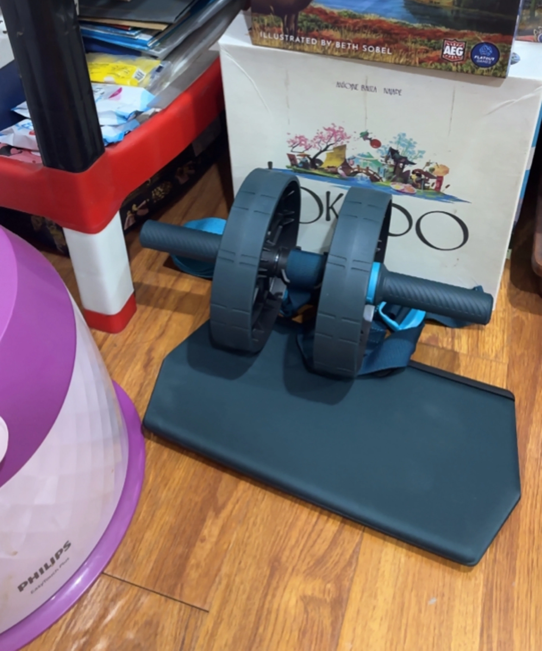 Con lăn tập bụng Decathlon Corength 8556755 kèm thảm - Dụng cụ thể hình, cải thiện cơ bụng cho mọi cấp độ tập luyện