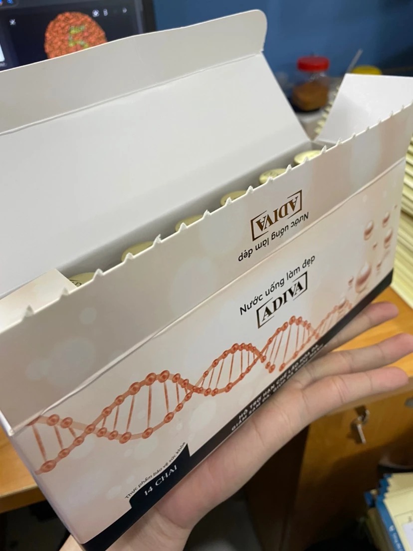 Nước Uống Làm Đẹp Adiva Collagen - Collagen Bioactive Peptide Giúp Da Sáng Mịn, Căng Mượt, Chống Lão Hóa Từ Bên Trong, Hộp 8 Chai/14 Chai