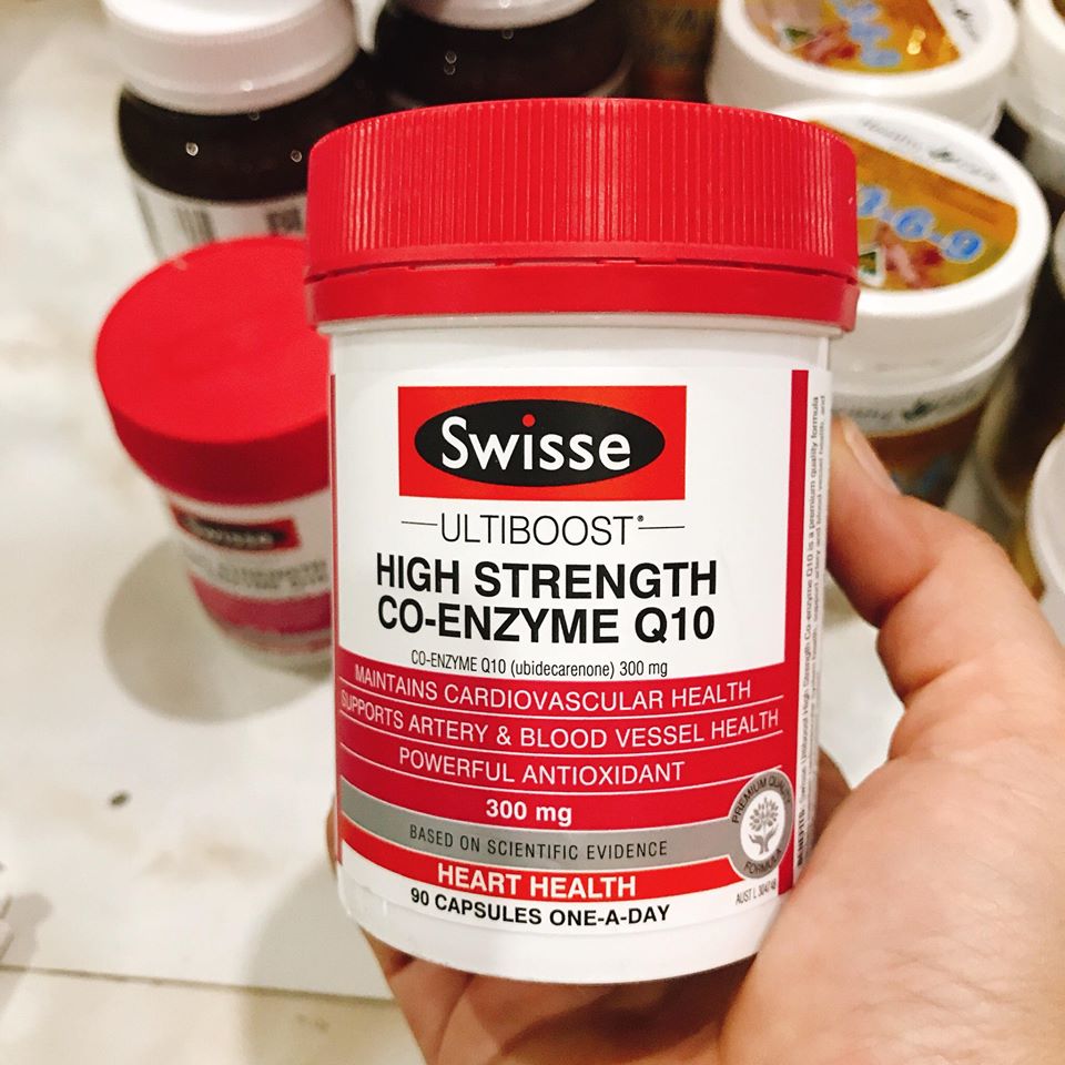 Viên uống Swisse Ultiboost Co-Enzyme Q10 300mg - Tăng cường sức khỏe tim mạch, hỗ trợ năng lượng và chống oxy hóa - Hộp 90 viên