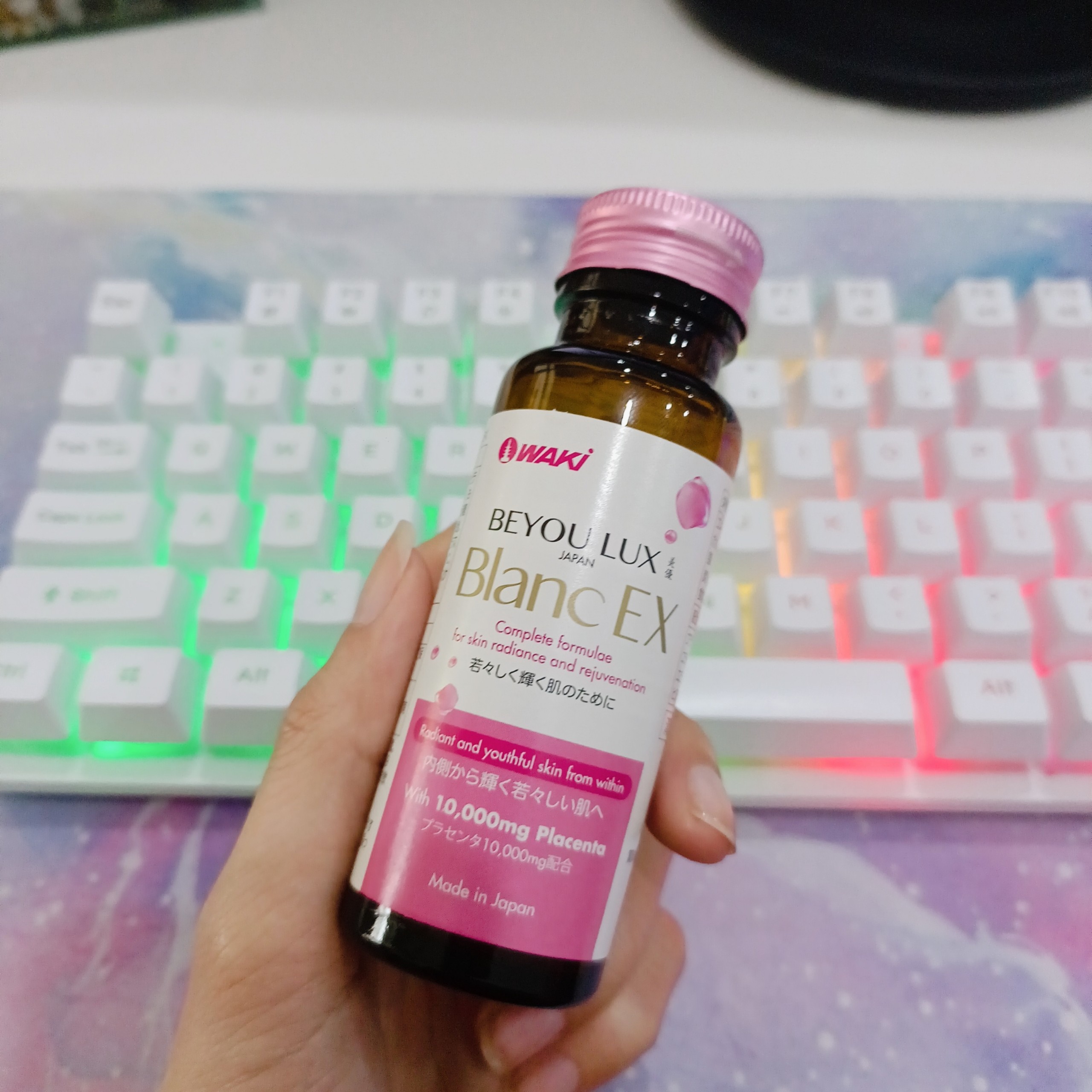 Nước Uống Dưỡng Trắng Waki Beyou Lux Blanc EX - 50ml, Hương Đào Nguyên Chất, Giúp Làm Đẹp Da, Tăng Đàn Hồi và Trẻ Hóa Da