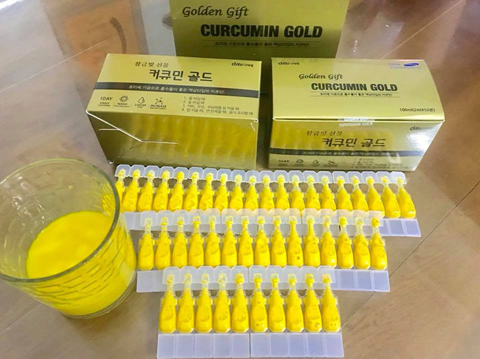 Tinh Nghệ Nano Curcumin Gold Golden Gift Hàn Quốc - Viên Uống Làm Sáng Da Tẩy Nám Tàn Nhang Hỗ Trợ Sức Khỏe 50 Ống