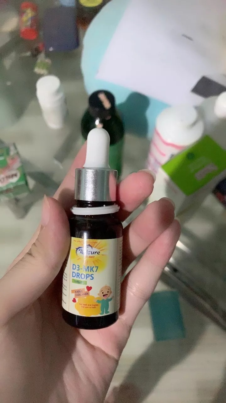 Vitamin D3 MK7 Avisure dạng nhỏ giọt cho bé - Bổ sung Canxi và Vitamin K2, Hỗ trợ Phát Triển Xương Chắc Khỏe 20ml
