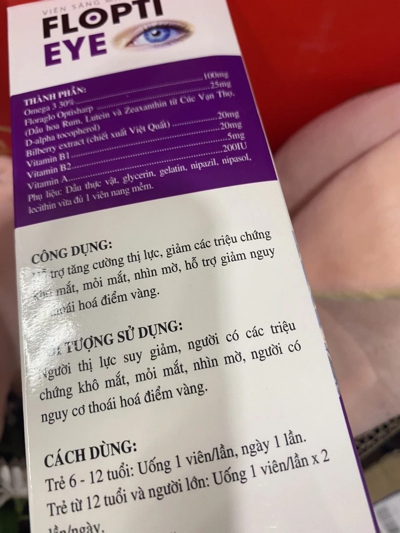 Viên uống hỗ trợ tăng cường thị lực Flopti Eye - Bổ mắt tự nhiên với Omega 3 và Vitamin A cho đôi mắt sáng khỏe mỗi ngày