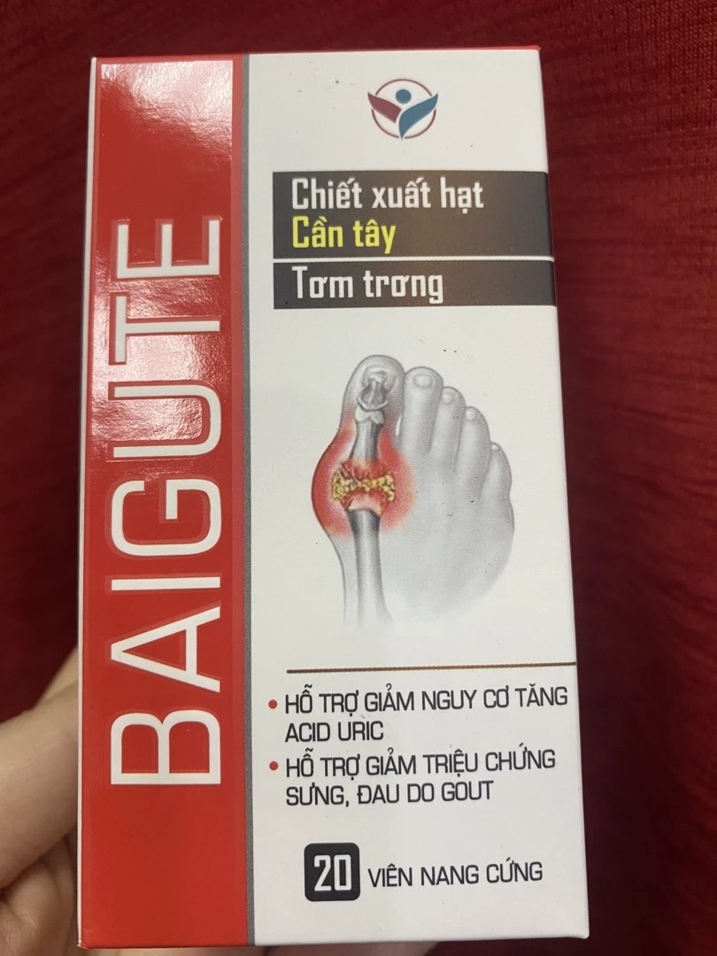 Viên Uống Giảm Axit Uric Baigute - Chiết Xuất Tự Nhiên Hỗ Trợ Điều Trị Gout, Cải Thiện Sức Khỏe Khớp - Hộp 20 Viên