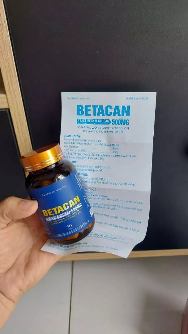 Viên uống Betacan 500mg - Tăng cường sức đề kháng và hỗ trợ miễn dịch, sản phẩm bảo vệ sức khỏe hàng ngày
