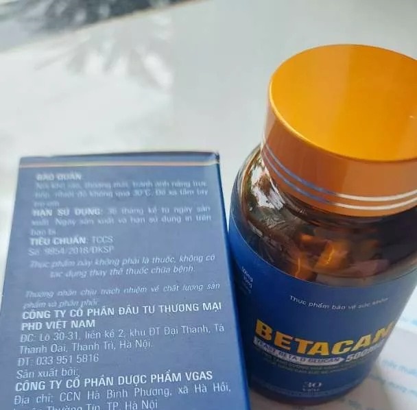 Viên uống Betacan 500mg - Tăng cường sức đề kháng và hỗ trợ miễn dịch, sản phẩm bảo vệ sức khỏe hàng ngày