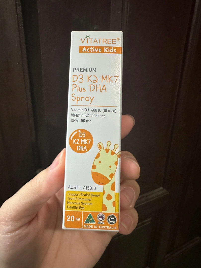 Xịt Vitatree D3 K2 MK7 Plus DHA 20ml - Hỗ trợ bổ sung dinh dưỡng, tăng cường miễn dịch và phát triển chiều cao cho bé