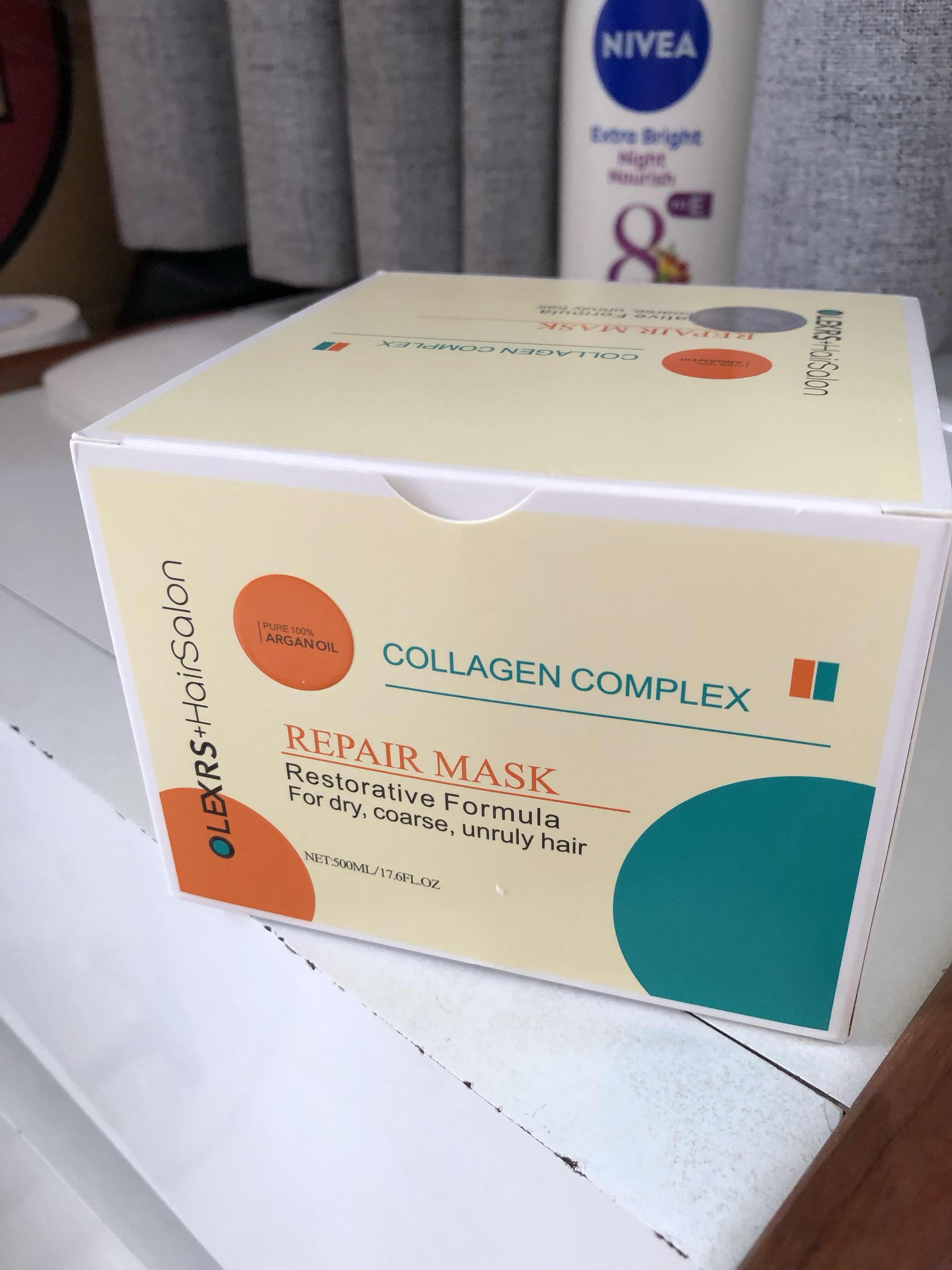 Kem ủ tóc Olexrs Argan Oil Collagen Complex - Phục hồi tóc hư tổn, 100% dầu Argan thiên nhiên, chăm sóc tóc bóng mượt 500ml