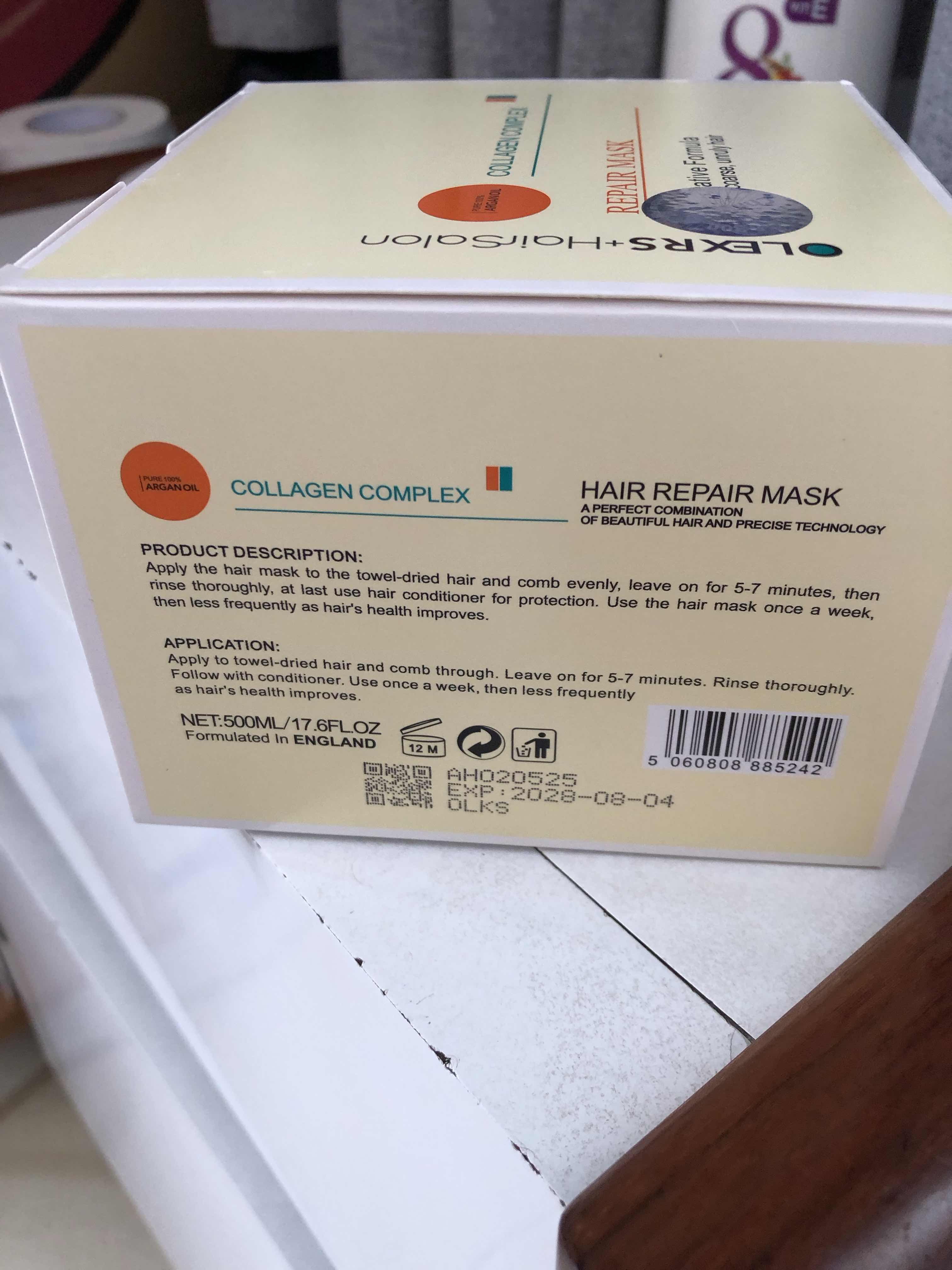 Kem ủ tóc Olexrs Argan Oil Collagen Complex - Phục hồi tóc hư tổn, 100% dầu Argan thiên nhiên, chăm sóc tóc bóng mượt 500ml