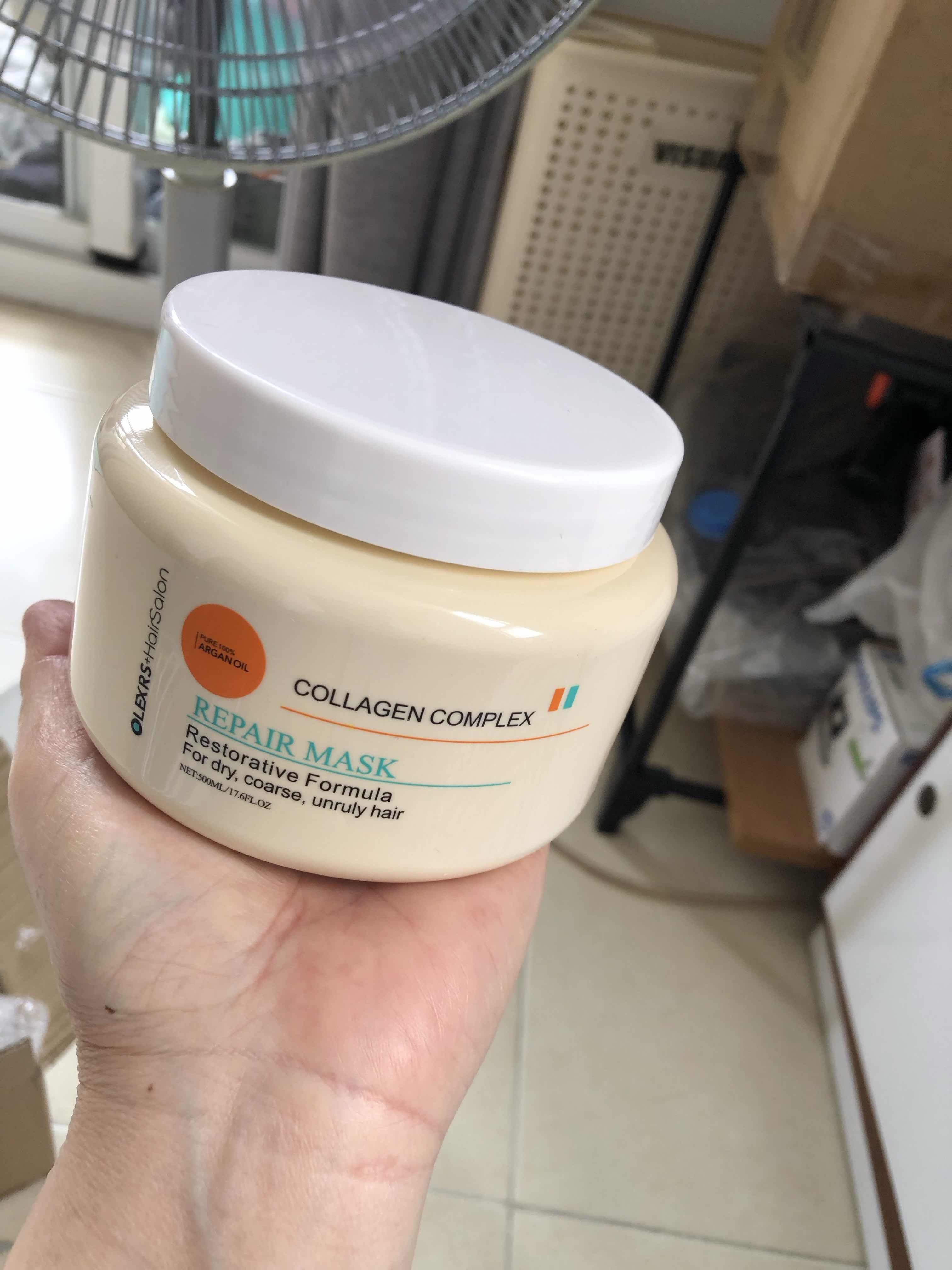 Kem ủ tóc Olexrs Argan Oil Collagen Complex - Phục hồi tóc hư tổn, 100% dầu Argan thiên nhiên, chăm sóc tóc bóng mượt 500ml