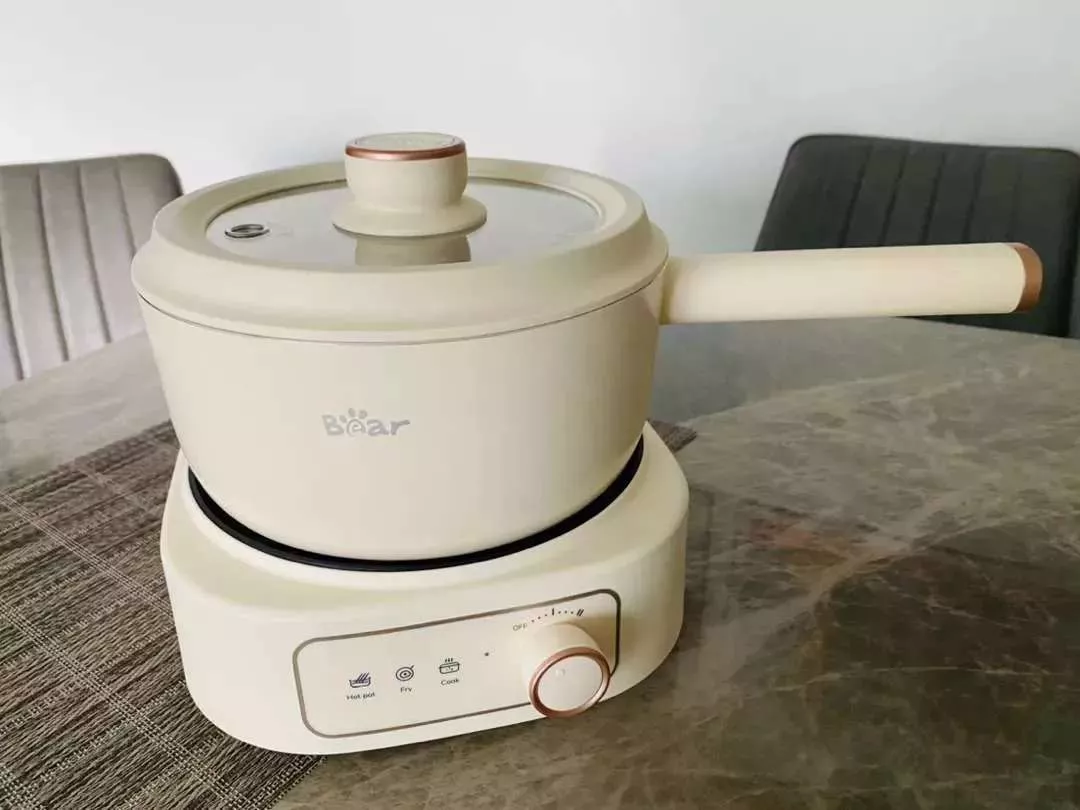 Nồi Lẩu Điện Đa Năng Bear SB-NL25L 1000W - Thiết Kế Tách Rời, Dễ Vệ Sinh, Nấu Lẩu, Hấp, Chiên, Rán, Xào Thực Phẩm Nhanh Chóng