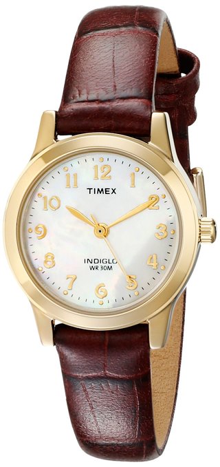 Đồng hồ Timex T21693 dây da màu nâu đỏ cho nữ