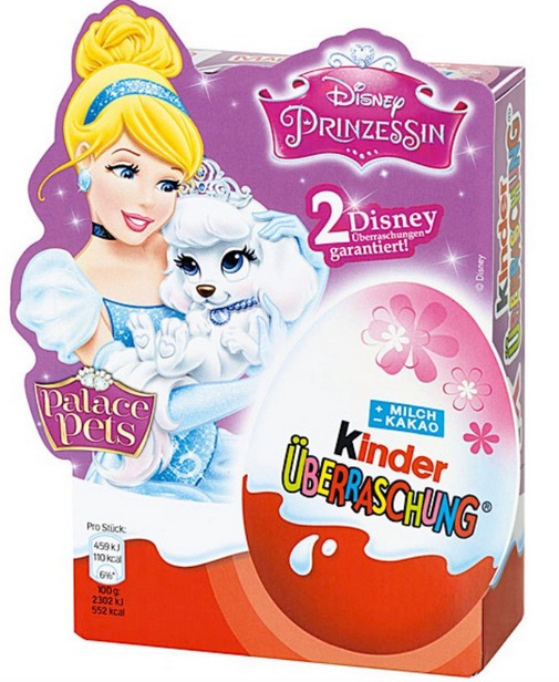 Trứng đồ chơi socola Kinder công chúa hộp 4 quả