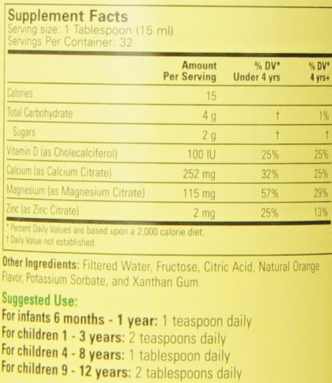 ChildLife Calcium & Magnesium- Siro vị cam - kích thích phát triển chiều cao cho bé 3